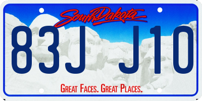SD license plate 83JJ10