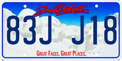 SD license plate 83JJ18