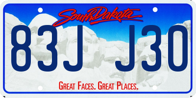 SD license plate 83JJ30