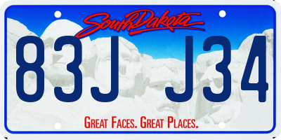SD license plate 83JJ34
