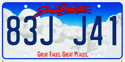 SD license plate 83JJ41