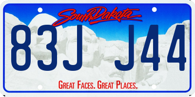 SD license plate 83JJ44