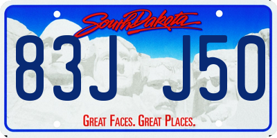 SD license plate 83JJ50