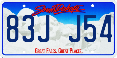 SD license plate 83JJ54