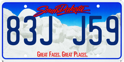 SD license plate 83JJ59