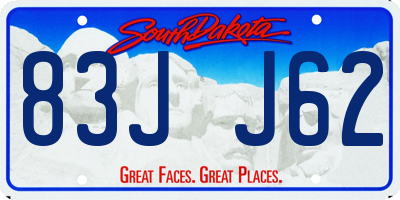 SD license plate 83JJ62