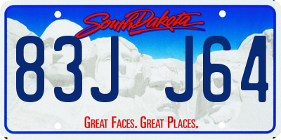 SD license plate 83JJ64