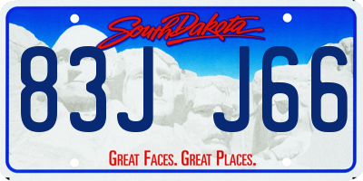 SD license plate 83JJ66