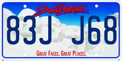 SD license plate 83JJ68