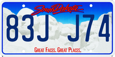 SD license plate 83JJ74