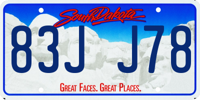 SD license plate 83JJ78