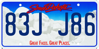 SD license plate 83JJ86