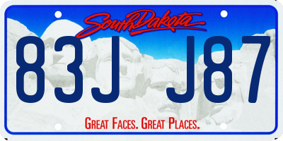 SD license plate 83JJ87