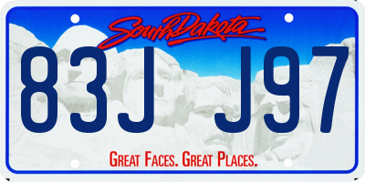 SD license plate 83JJ97