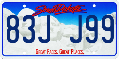 SD license plate 83JJ99