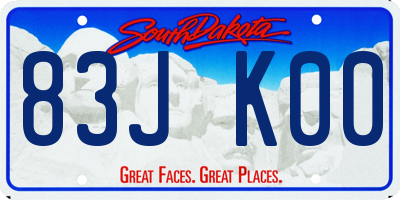 SD license plate 83JK00