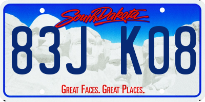 SD license plate 83JK08