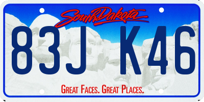 SD license plate 83JK46