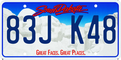SD license plate 83JK48