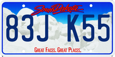 SD license plate 83JK55