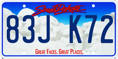 SD license plate 83JK72