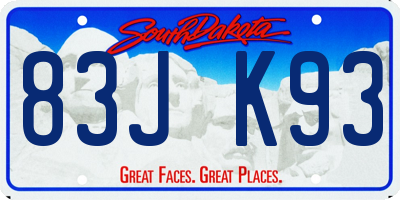 SD license plate 83JK93