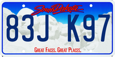 SD license plate 83JK97