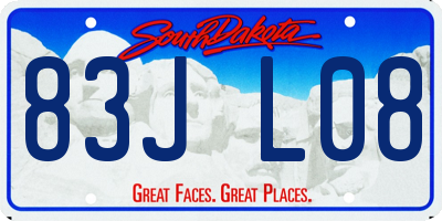 SD license plate 83JL08