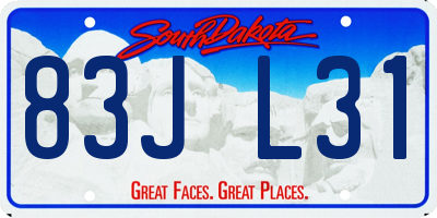 SD license plate 83JL31