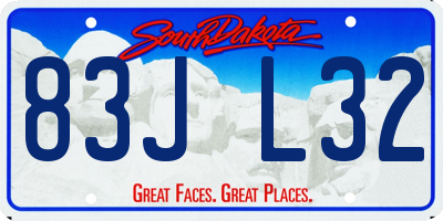 SD license plate 83JL32