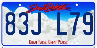 SD license plate 83JL79