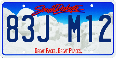 SD license plate 83JM12