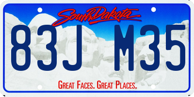 SD license plate 83JM35