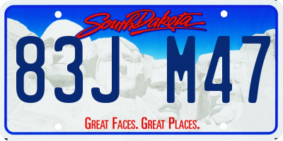 SD license plate 83JM47