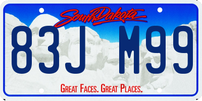 SD license plate 83JM99
