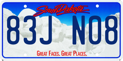 SD license plate 83JN08