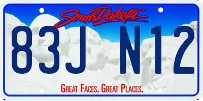 SD license plate 83JN12
