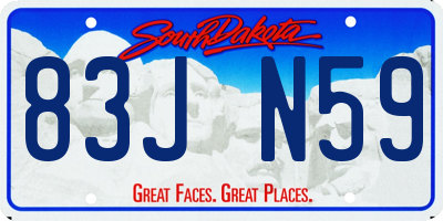 SD license plate 83JN59