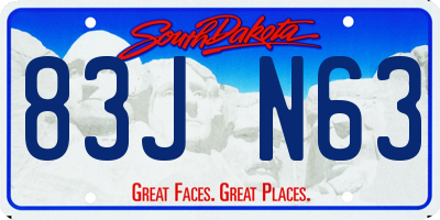 SD license plate 83JN63