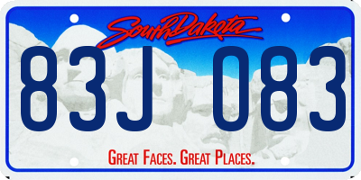 SD license plate 83JO83