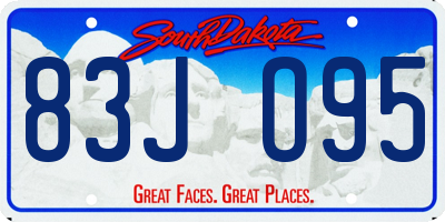 SD license plate 83JO95
