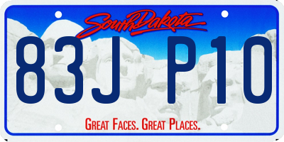 SD license plate 83JP10