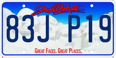 SD license plate 83JP19