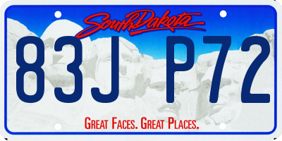 SD license plate 83JP72
