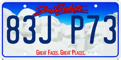SD license plate 83JP73