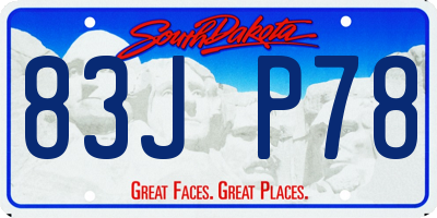 SD license plate 83JP78