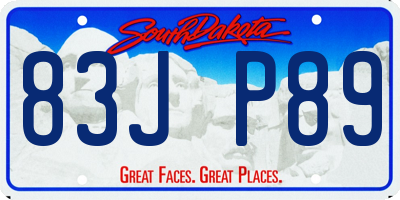 SD license plate 83JP89