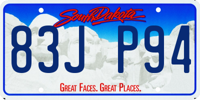 SD license plate 83JP94