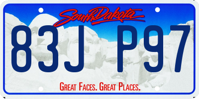 SD license plate 83JP97
