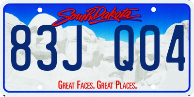 SD license plate 83JQ04